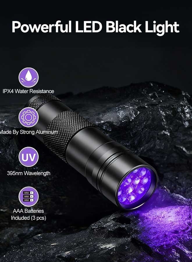 Tersely U‌V Torch,12 LED 395nm UV Blacklight Flashlight,Pet Urine Detector for Dog/Cat, Dry Stains, Bed Bug, Invisible Ink, AAA Batteries Included‌ - Image 2